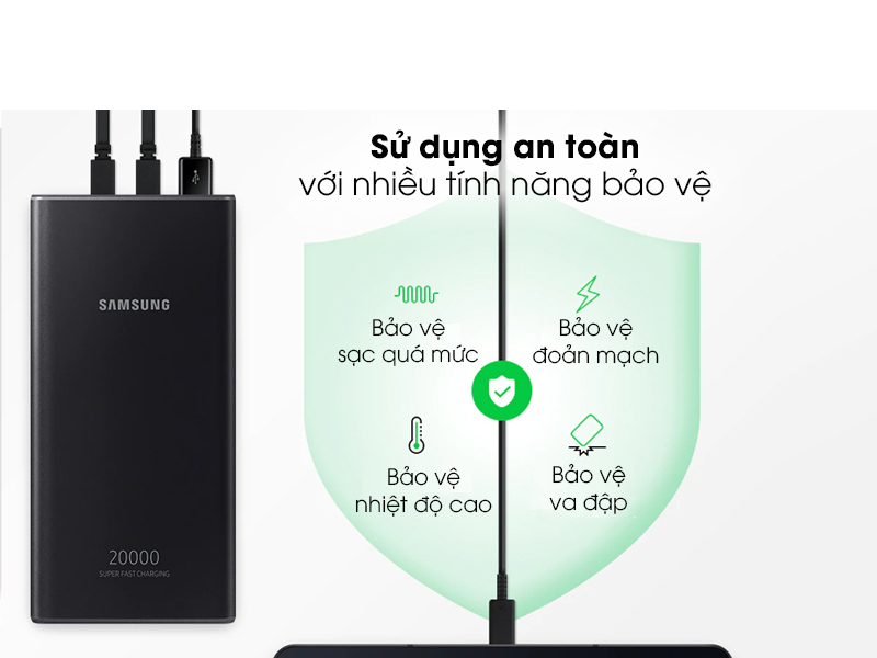 như pin sạc dự phòng Polymer 20.000mAh Type C PD 25W Samsung EB-P5300